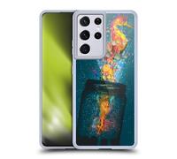 Head Case Designs Officially Licensed Dave Loblaw Electric Seahorse Forest & Space Gel Case [Military Grade Protection] Compatible With Samsung Galaxy S21 Ultra 5G