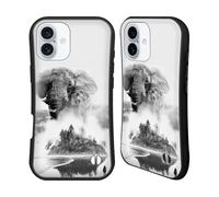 Head Case Designs Officially Licensed Dave Loblaw Elephants In The Mist Forest & Space Hybrid Case Compatible With Apple iPhone 16 Plus