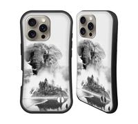 Head Case Designs Officially Licensed Dave Loblaw Elephants In The Mist Forest & Space Hybrid Case Compatible With Apple iPhone 16 Pro