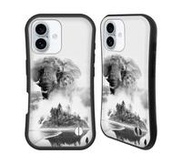 Head Case Designs Officially Licensed Dave Loblaw Elephants In The Mist Forest & Space Hybrid Case Compatible With Apple iPhone 16