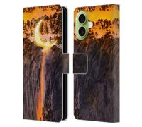 Head Case Designs Officially Licensed Dave Loblaw Fire Canyon Moon Sci-Fi And Surreal Leather Wallet Case Compatible With Apple iPhone 17