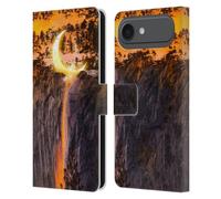Head Case Designs Officially Licensed Dave Loblaw Fire Canyon Moon Sci-Fi And Surreal Leather Wallet Case Compatible With Apple iPhone 17 Air