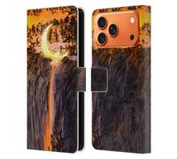 Head Case Designs Officially Licensed Dave Loblaw Fire Canyon Moon Sci-Fi And Surreal Leather Wallet Case Compatible With Apple iPhone 17 Pro Max