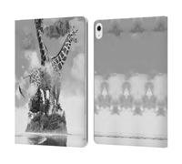 Head Case Designs Officially Licensed Dave Loblaw Giraffe In The Mist Animals Leather Wallet Case Compatible With Apple iPad Air 13 2024/2025