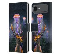 Head Case Designs Officially Licensed Dave Loblaw Jellyfish And The Deer Jellyfish Leather Wallet Case Compatible With Apple iPhone 17 Air