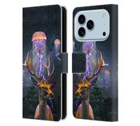 Head Case Designs Officially Licensed Dave Loblaw Jellyfish And The Deer Jellyfish Leather Wallet Case Compatible With Apple iPhone 17 Pro