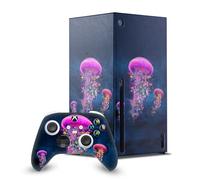 Head Case Designs Officially Licensed Dave Loblaw Pink Jellyfish Sea 2 Game Console Wrap and Game Controller Skin Bundle Compatible With Xbox Series X