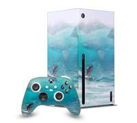Head Case Designs Officially Licensed Dave Loblaw Shark Surfer Sea 2 Game Console Wrap and Game Controller Skin Bundle Compatible With Xbox Series X