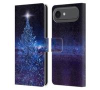 Head Case Designs Officially Licensed Dave Loblaw Starry Night Christmas Tree Sci-Fi And Surreal Leather Wallet Case Compatible With Apple iPhone 17 Air