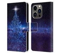 Head Case Designs Officially Licensed Dave Loblaw Starry Night Christmas Tree Sci-Fi And Surreal Leather Wallet Case Compatible With Apple iPhone 14 Pro