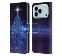 Head Case Designs Officially Licensed Dave Loblaw Starry Night Christmas Tree Sci-Fi And Surreal Leather Wallet Case Compatible With Apple iPhone 17 Pro