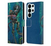 Head Case Designs Officially Licensed David Lozeau Diver And Mermaid Colourful Grunge Leather Wallet Case Compatible With Samsung Galaxy S26 Ultra