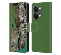 Head Case Designs Officially Licensed David Lozeau Giraffe Colourful Art Leather Book Wallet Case Cover Compatible With OnePlus Nord 3 5G