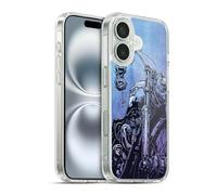 Head Case Designs Officially Licensed David Lozeau Motorcycle Skeleton Grunge Gel Case [Military Grade Protection] Compatible with Apple iPhone 16 and Compatible with MagSafe