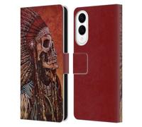 Head Case Designs Officially Licensed David Lozeau Native American Colourful Grunge Leather Wallet Case Compatible With Samsung Galaxy S25 Edge