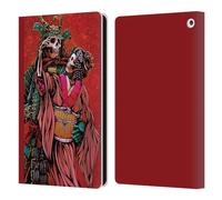 Head Case Designs Officially Licensed David Lozeau Samurai And Geisha Colourful Art Leather Wallet Case Compatible With Fire HD 8/Fire HD 8 Plus 2020
