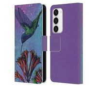 Head Case Designs Officially Licensed David Lozeau The Hummingbird Colourful Grunge Leather Wallet Case Compatible With Samsung Galaxy S23 5G