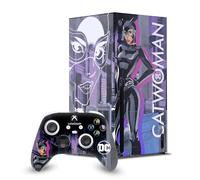 Head Case Designs Officially Licensed DC Women Core Catwoman Compositions Game Console Wrap and Game Controller Skin Bundle Compatible With Xbox Series X