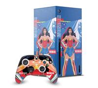 Head Case Designs Officially Licensed DC Women Core Wonder Woman Compositions Game Console Wrap and Game Controller Skin Bundle Compatible With Xbox Series X