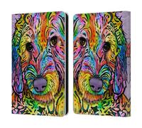 Head Case Designs Officially Licensed Dean Russo Sweet Poodle Dogs 3 Leather Wallet Case Compatible With Amazon Kindle Paperwhite 6
