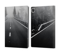 Head Case Designs Officially Licensed Dorit Fuhg Endless Road Monotones Leather Wallet Case Compatible With Apple iPad Pro 12.9 2020/2021/2022