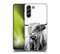 Head Case Designs Officially Licensed Dorit Fuhg Portrait of a Highland Cow Travel Stories Gel Case [Military Grade Protection] Compatible with Samsung Galaxy S21 FE 5G and Compatible with MagSafe