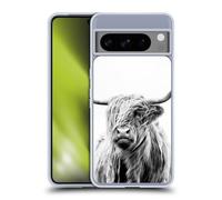 Head Case Designs Officially Licensed Dorit Fuhg Portrait of a Highland Cow Travel Stories Gel Case [Military Grade Protection] Compatible With Google Pixel 8 Pro