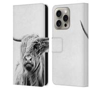 Head Case Designs Officially Licensed Dorit Fuhg Portrait of a Highland Cow Travel Stories Leather Book Wallet Case Cover Compatible With Apple iPhone 16 Pro
