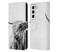 Head Case Designs Officially Licensed Dorit Fuhg Portrait of a Highland Cow Travel Stories Leather Book Wallet Case Cover Compatible With Samsung Galaxy S22 5G