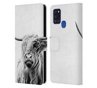 Head Case Designs Officially Licensed Dorit Fuhg Portrait of a Highland Cow Travel Stories Leather Book Wallet Case Cover Compatible With Samsung Galaxy A21s (2020)