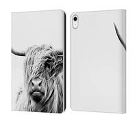Head Case Designs Officially Licensed Dorit Fuhg Portrait of a Highland Cow Travel Stories Leather Wallet Case Compatible With Apple iPad 10.9 2022/2025