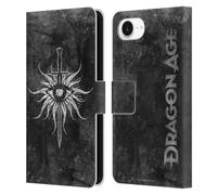 Head Case Designs Officially Licensed EA Bioware Dragon Age Inquisition Distressed Heraldry Leather Wallet Case Compatible With Apple iPhone 16e