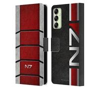 Head Case Designs Officially Licensed EA Bioware Mass Effect N7 Logo Armor Graphics Leather Wallet Case Compatible With Samsung Galaxy A14 5G
