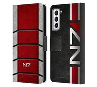 Head Case Designs Officially Licensed EA Bioware Mass Effect N7 Logo Armor Graphics Leather Wallet Case Compatible With Samsung Galaxy S21 5G