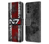 Head Case Designs Officially Licensed EA Bioware Mass Effect N7 Logo Distressed Graphics Leather Wallet Case Compatible With Samsung Galaxy A13 (2022)
