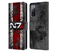 Head Case Designs Officially Licensed EA Bioware Mass Effect N7 Logo Distressed Graphics Leather Wallet Case Compatible With Samsung Galaxy S20 FE / 5G