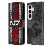 Head Case Designs Officially Licensed EA Bioware Mass Effect N7 Logo Distressed Graphics Leather Wallet Case Compatible With Samsung Galaxy S26