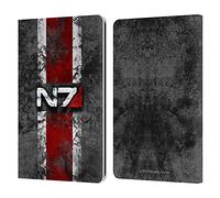 Head Case Designs Officially Licensed EA Bioware Mass Effect N7 Logo Distressed Graphics Leather Wallet Case Compatible With Kindle Paperwhite 1/2 / 3