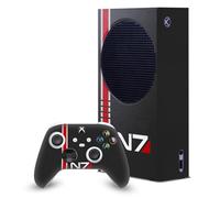Head Case Designs Officially Licensed EA Bioware Mass Effect N7 Logo Graphics Game Console Wrap and Game Controller Skin Bundle Compatible With Xbox Series S Console & Controller Bundle