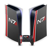 Head Case Designs Officially Licensed EA Bioware Mass Effect N7 Logo Graphics Vinyl Faceplate Gaming Skin Decal Compatible With Sony PlayStation 5 PS5 Digital Edition Console and DualSense Controller