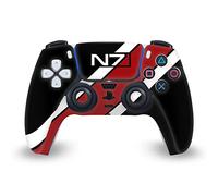 Head Case Designs Officially Licensed EA Bioware Mass Effect N7 Logo Stripes Graphics Vinyl Faceplate Sticker Gaming Skin Decal Cover Compatible With Sony PlayStation 5 PS5 DualSense Controller