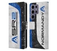 Head Case Designs Officially Licensed EA Bioware Mass Effect SR2 Normandy 3 Badges And Logos Leather Wallet Case Compatible With Samsung Galaxy S25 Ultra
