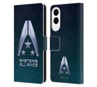 Head Case Designs Officially Licensed EA Bioware Mass Effect Systems Alliance Logo Graphics Leather Wallet Case Compatible With Samsung Galaxy S25 Edge