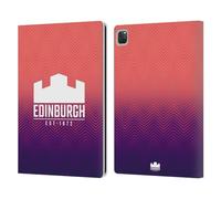 Head Case Designs Officially Licensed Edinburgh Rugby Training Graphic Art Leather Wallet Case Compatible With Apple iPad Pro 12.9 2020/2021/2022