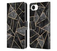 Head Case Designs Officially Licensed Elisabeth Fredriksson Black Stone Collection Leather Wallet Case Compatible With Apple iPhone 16e