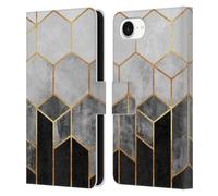 Head Case Designs Officially Licensed Elisabeth Fredriksson Charcoal Hexagons Sparkles Leather Wallet Case Compatible With Apple iPhone 16e