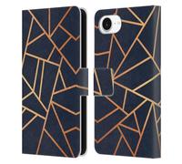 Head Case Designs Officially Licensed Elisabeth Fredriksson Copper And Midnight Navy Stone Collection Leather Wallet Case Compatible With Apple iPhone 16e