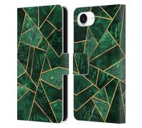 Head Case Designs Officially Licensed Elisabeth Fredriksson Deep Emerald Stone Collection Leather Wallet Case Compatible With Apple iPhone 16e