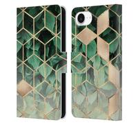 Head Case Designs Officially Licensed Elisabeth Fredriksson Leaves And Cubes Sparkles Leather Wallet Case Compatible With Apple iPhone 16e