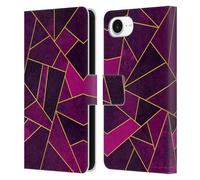 Head Case Designs Officially Licensed Elisabeth Fredriksson Purple Stone Collection Leather Wallet Case Compatible With Apple iPhone 16e